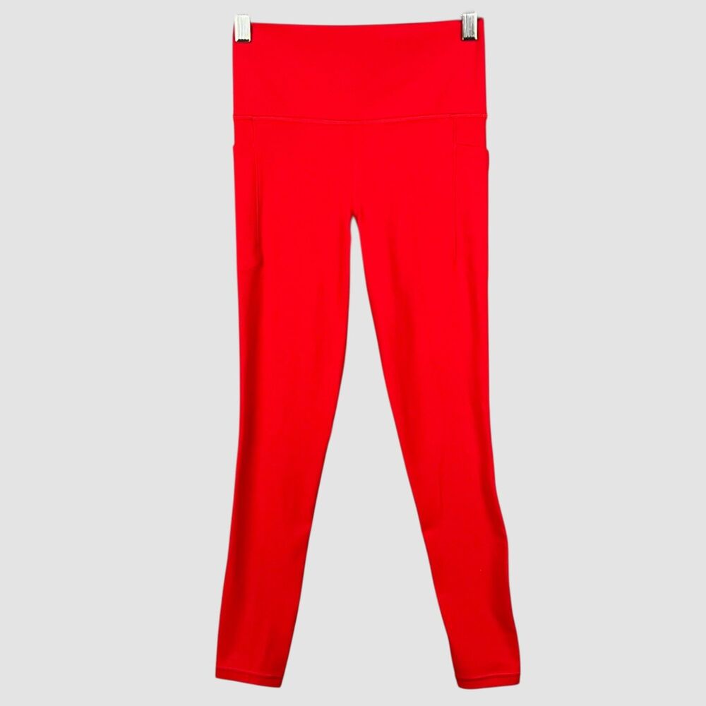 Athleta Salutation Stash Pocket II Leggings Red 7/8 Tight High Rise XS
